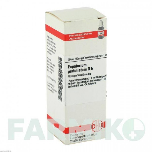 ЕВПАТОРИУМ ПЕРФОЛИАТУМ (EUPATORIUM PERFOLIATUM) D 6 раствор 20 мл - Гомеопатия DHU