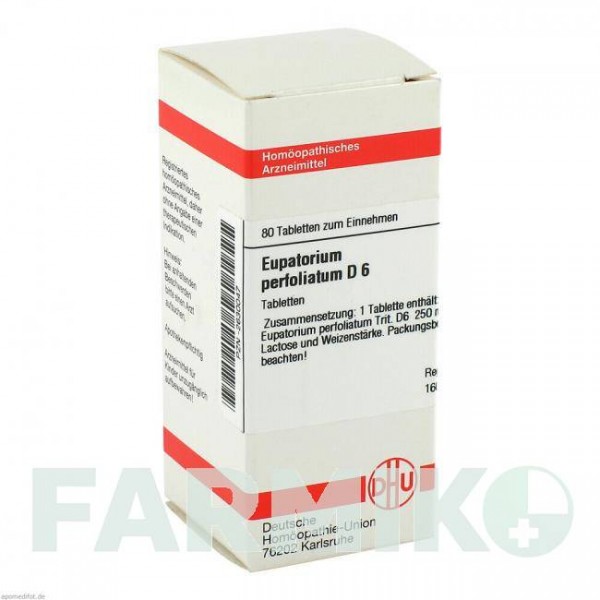 ЕВПАТОРИУМ ПЕРФОЛИАТУМ (EUPATORIUM PERFOLIATUM) D 6 таблетки 80 шт - Гомеопатия DHU