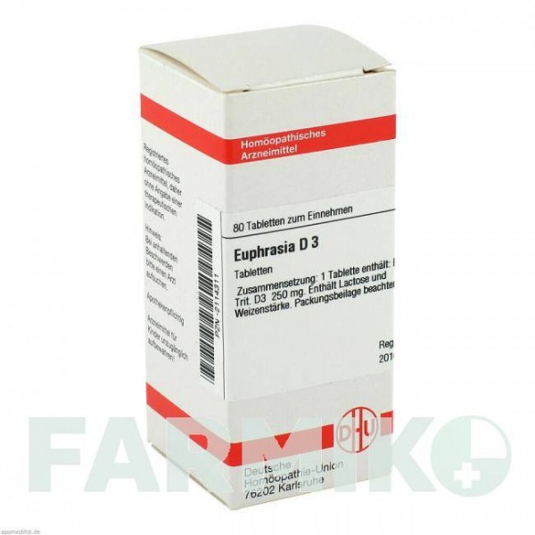 ЭУФРАЗИЯ (EUPHRASIA) D 3 таблетки 80 шт - Гомеопатия DHU
