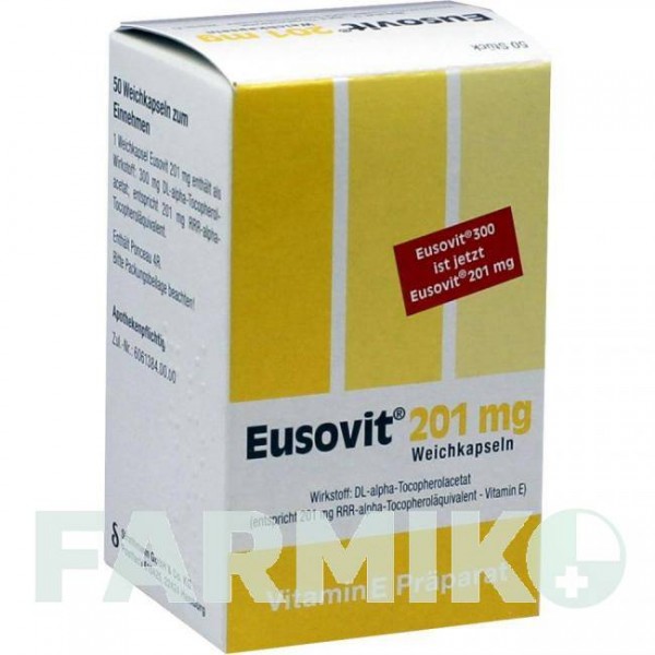 ЭУСОВИТ (EUSOVIT) 201 мг капсулы 50 шт - Витамин E (Токоферол) STRATHMANN