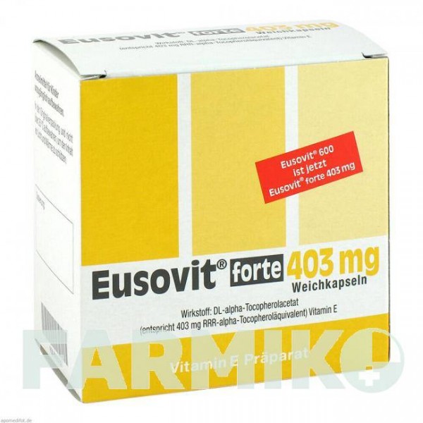 ЕУСОВІТ (EUSOVIT) 403 мг капсули 100 шт - Вітамін Е (Токоферол) STRATHMANN