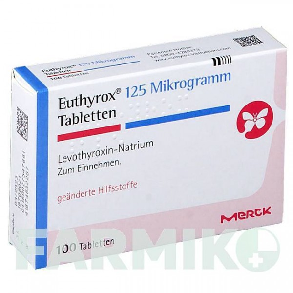 ЕУТІРОКС (EUTHYROX) 125 мкг таблетки 100 шт - Левотироксин MERCK HEALTHCARE