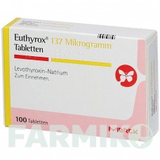 ЭУТИРОКС (EUTHYROX) 137 мкг таблетки 100 шт - Левотироксин MERCK HEALTHCARE