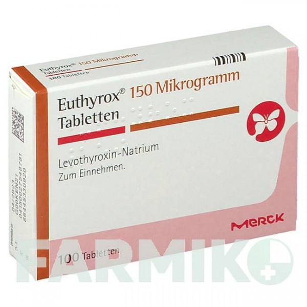 ЕУТІРОКС (EUTHYROX) 150 мкг таблетки 100 шт - Левотироксин MERCK HEALTHCARE