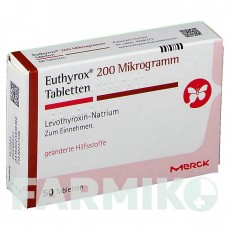 ЭУТИРОКС (EUTHYROX) 200 мкг таблетки 50 шт - Левотироксин MERCK HEALTHCARE