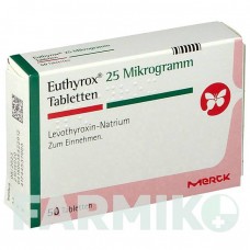 ЭУТИРОКС (EUTHYROX) 25 мкг таблетки 50 шт - Левотироксин MERCK HEALTHCARE