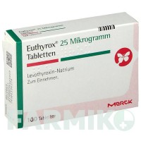 ЭУТИРОКС (EUTHYROX) 25 мкг таблетки 100 шт - Левотироксин MERCK HEALTHCARE
