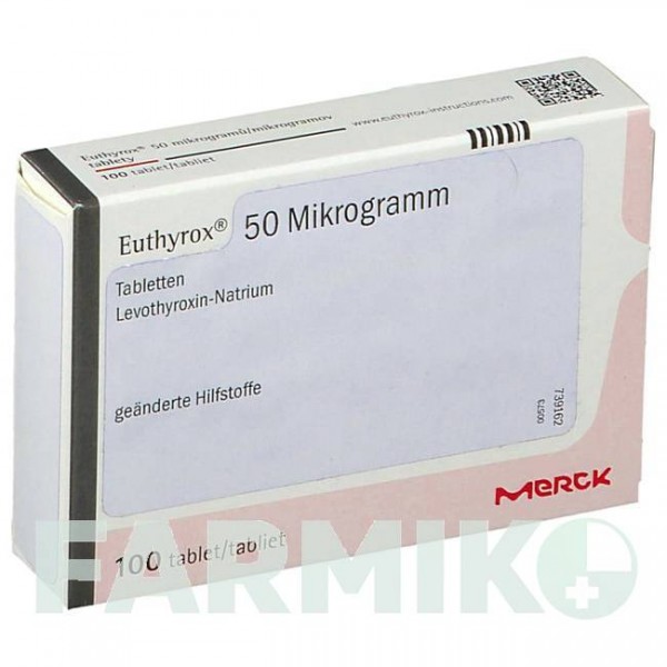 ЭУТИРОКС (EUTHYROX) 50 мкг таблетки 50 шт - Левотироксин EMRA-MED
