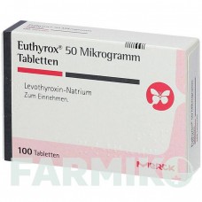 ЭУТИРОКС (EUTHYROX) 50 мкг таблетки 100 шт - Левотироксин MERCK HEALTHCARE