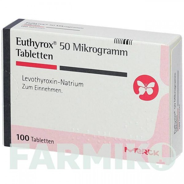 ЕУТІРОКС (EUTHYROX) 50 мкг таблетки 100 шт - Левотироксин MERCK HEALTHCARE
