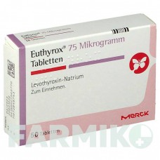 ЭУТИРОКС (EUTHYROX) 75 мкг таблетки 50 шт - Левотироксин MERCK HEALTHCARE