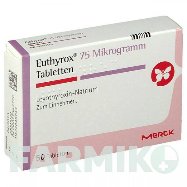 ЭУТИРОКС (EUTHYROX) 75 мкг таблетки 50 шт - Левотироксин MERCK HEALTHCARE