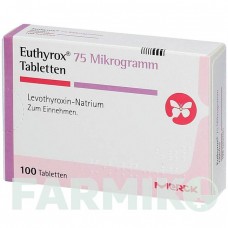 ЕУТІРОКС (EUTHYROX) 75 мкг таблетки 100 шт - Левотироксин MERCK HEALTHCARE
