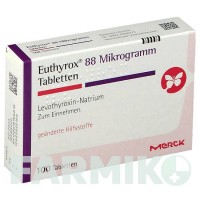 ЭУТИРОКС (EUTHYROX) 88 мкг таблетки 100 шт - Левотироксин MERCK HEALTHCARE