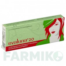 ЭВАЛУНА (EVALUNA) 20 таблетки 1x21 шт - Левоноргестрел, Этинилэстрадиол MEDA PHARMA