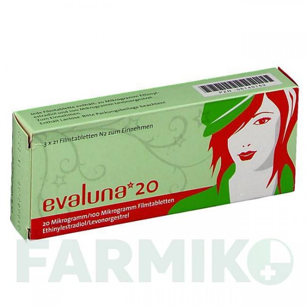 ЕВАЛУНА (EVALUNA) 20 таблетки 3x21 шт - Левоноргестрел, Етинілестрадіол MEDA PHARMA