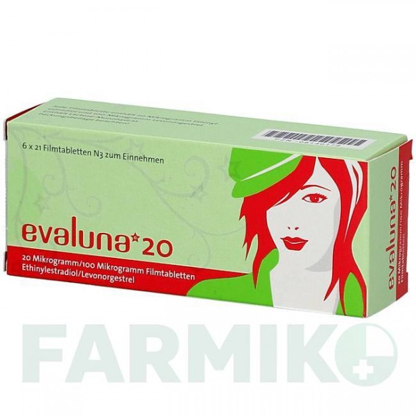 ЭВАЛУНА (EVALUNA) 20 таблетки 6x21 шт - Левоноргестрел, Этинилэстрадиол MEDA PHARMA