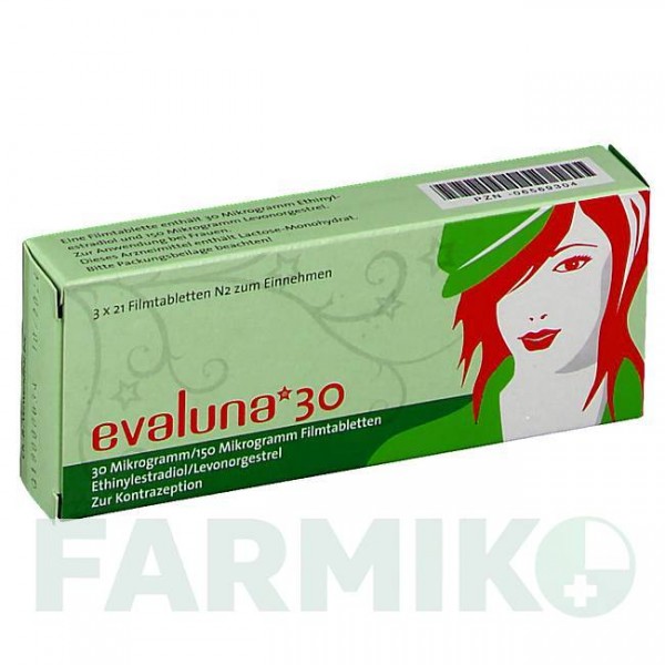 ЭВАЛУНА (EVALUNA) 30 таблетки 3x21 шт - Левоноргестрел, Этинилэстрадиол MEDA PHARMA