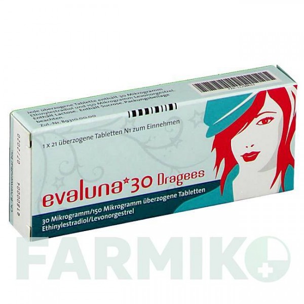 ЭВАЛУНА (EVALUNA) 30 таблетки 1x21 шт - Левоноргестрел, Этинилэстрадиол MEDA PHARMA
