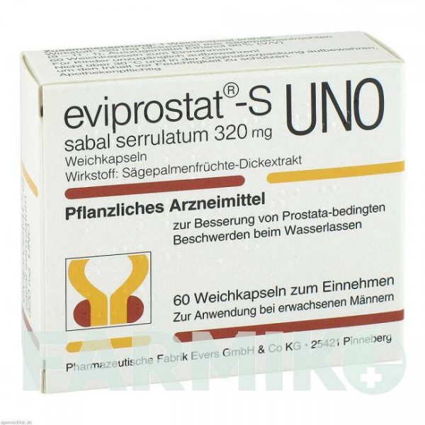 ЭВИПРОСТАТ (EVIPROSTAT) 320 капсулы 60 шт - Плоды серенои ползучей PHARMAZEUTISCHE FABRIK EVERS