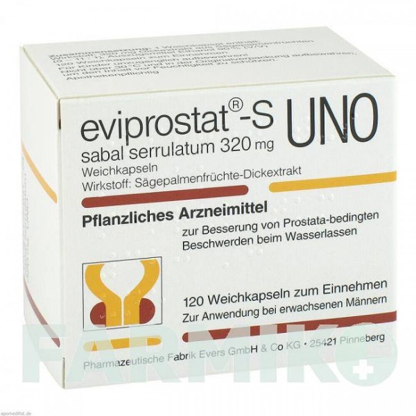 ЭВИПРОСТАТ (EVIPROSTAT) 320 капсулы 120 шт - Плоды серенои ползучей PHARMAZEUTISCHE FABRIK EVERS