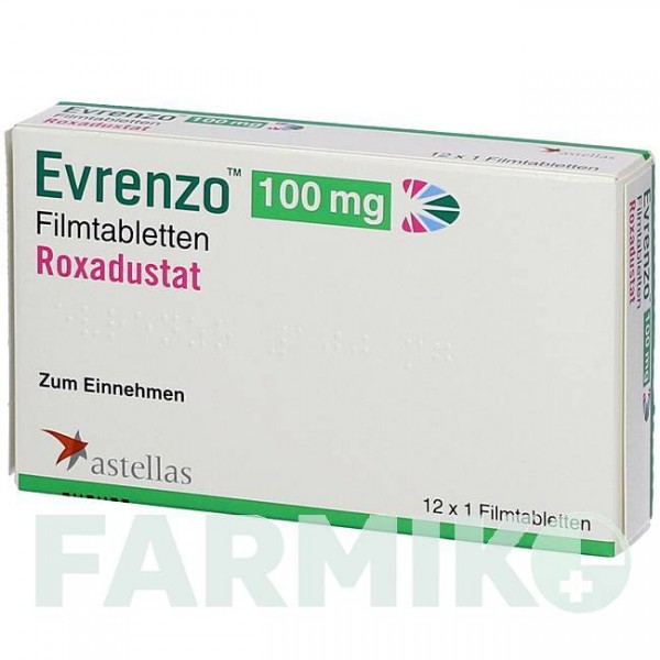 ЭВРЕНЗО (EVRENZO) 100 мг таблетки 12 шт - Роксадустат ASTELLAS PHARMA