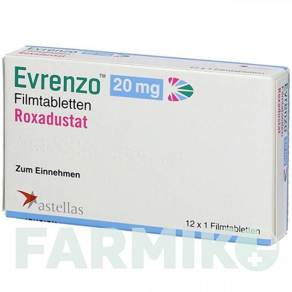 ЭВРЕНЗО (EVRENZO) 20 мг таблетки 12 шт - Роксадустат ASTELLAS PHARMA