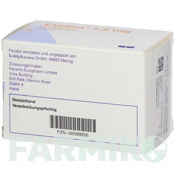 ЕКСЕЛОН (EXELON) 1,5 мг капсули 112 шт - Ривастигмін KOHLPHARMA