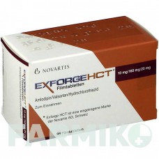 ЭКСФОРДЖ (EXFORGE) 10 мг/160 мг/25 мг таблетки 98 шт - Валсартан, Амлодипин, Гидрохлоротиазид KOHLPHARMA