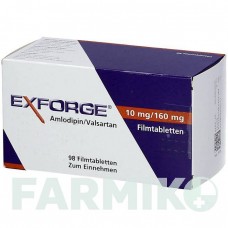ЭКСФОРДЖ (EXFORGE) 10 мг/160 мг таблетки 98 шт - Валсартан, Амлодипин AXICORP PHARMA