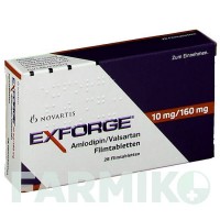 ЭКСФОРДЖ (EXFORGE) 10 мг/160 мг таблетки 28 шт - Валсартан, Амлодипин NOVARTIS
