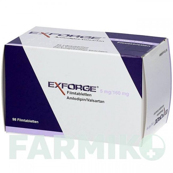 ЕКСФОРДЖ (EXFORGE) 5 мг/160 мг таблетки 56 шт - Валсартан, Амлодипін AXICORP PHARMA