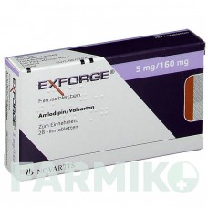 ЭКСФОРДЖ (EXFORGE) 5 мг/160 мг таблетки 28 шт - Валсартан, Амлодипин NOVARTIS