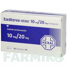 ЕЗЕАТОРВА (EZEATORVA) 10 мг/20 мг капсули 30 шт - Аторвастатин, Езетиміб HEXAL