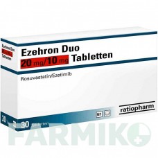 ЕЗЕХРОН (EZEHRON) 20 мг/10 мг таблетки 30 шт - Розувастатин, Езетиміб RATIOPHARM