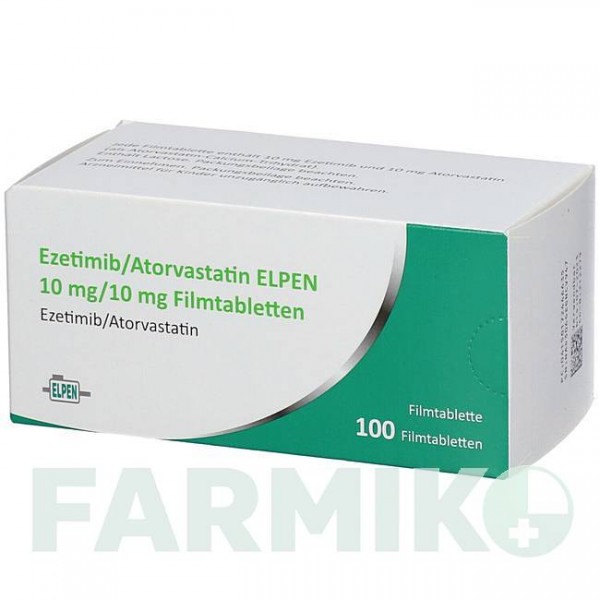 ЕЗЕТИМІБ (EZETIMIB) 10 мг/10 мг таблетки 100 шт - Аторвастатин, Езетиміб ELPEN PHARMACEUTICAL