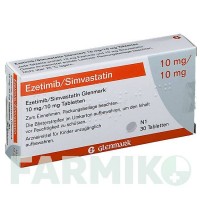 ЕЗЕТИМІБ (EZETIMIB) 10 мг/10 мг таблетки 30 шт - Симвастатин, Езетиміб GLENMARK