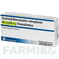 ЭЗЕТИМИБ (EZETIMIB) 10 мг/10 мг таблетки 30 шт - Аторвастатин, Эзетимиб RATIOPHARM