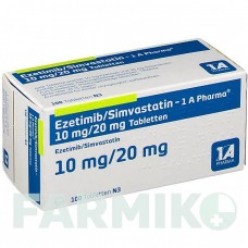 ЭЗЕТИМИБ (EZETIMIB) 10 мг/20 мг таблетки 30 шт - Симвастатин, Эзетимиб 1 A PHARMA