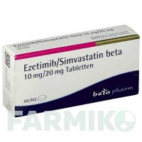 ЕЗЕТИМІБ (EZETIMIB) 10 мг/20 мг таблетки 50 шт - Симвастатин, Езетиміб BETAPHARM