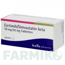 ЭЗЕТИМИБ (EZETIMIB) 10 мг/20 мг таблетки 100 шт - Симвастатин, Эзетимиб BETAPHARM