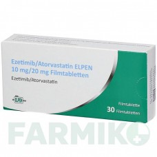 ЕЗЕТИМІБ (EZETIMIB) 10 мг/20 мг таблетки 30 шт - Аторвастатин, Езетиміб ELPEN PHARMACEUTICAL