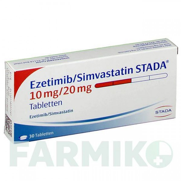 ЭЗЕТИМИБ (EZETIMIB) 10 мг/20 мг таблетки 30 шт - Симвастатин, Эзетимиб STADAPHARM