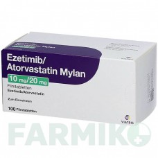 ЭЗЕТИМИБ (EZETIMIB) 10 мг/20 мг таблетки 100 шт - Аторвастатин, Эзетимиб VIATRIS