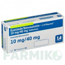 ЕЗЕТИМІБ (EZETIMIB) 10 мг/40 мг таблетки 30 шт - Симвастатин, Езетиміб 1 A PHARMA