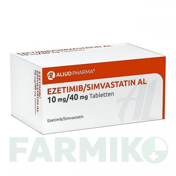 ЭЗЕТИМИБ (EZETIMIB) 10 мг/40 мг таблетки 50 шт - Симвастатин, Эзетимиб ALIUD PHARMA