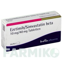 ЕЗЕТИМІБ (EZETIMIB) 10 мг/40 мг таблетки 30 шт - Симвастатин, Езетиміб BETAPHARM