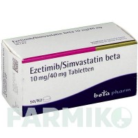 ЕЗЕТИМІБ (EZETIMIB) 10 мг/40 мг таблетки 50 шт - Симвастатин, Езетиміб BETAPHARM