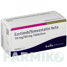 ЭЗЕТИМИБ (EZETIMIB) 10 мг/40 мг таблетки 50 шт - Симвастатин, Эзетимиб BETAPHARM