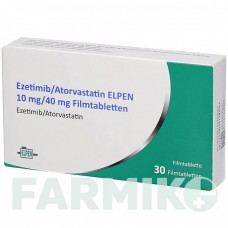 ЕЗЕТИМІБ (EZETIMIB) 10 мг/40 мг таблетки 30 шт - Аторвастатин, Езетиміб ELPEN PHARMACEUTICAL
